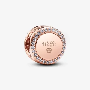 (image pour) Charm Bouton Scintillant Gravable Pandora - 788747C01