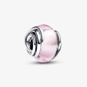 (image pour) Charm Pandora Cercle en verre de Murano rose - 793241C00