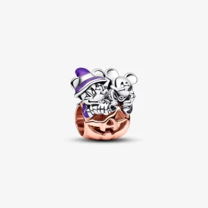 (image pour) Charm Pandora Disney Mickey Mouse & Minnie Mouse Citrouille d'Halloween - 782816C01