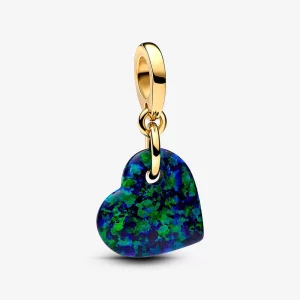 Charm pendentif Cœur vert opalescent Pandora - 763348C01 (image pour) Charm pendentif Cœur vert opalescent Pandora - 763348C01