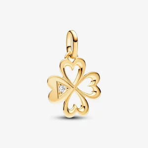 (image pour) Charm pendentif médaillon trèfle à quatre feuilles en forme de cœur Pandora ME - 763034C01