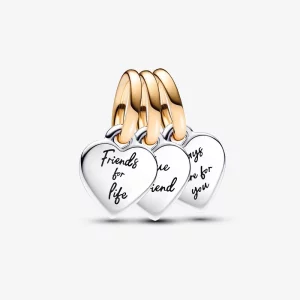 Charm Triple Suspendu d'Amitié Séparable Bicolore Pandora - 762722C00 (image pour) Charm Triple Suspendu d'Amitié Séparable Bicolore Pandora - 762722C00