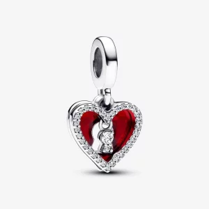 (image pour) Charme Double Pendent Cœur Rouge et Entrée de Serrure Pandora - 793119C01