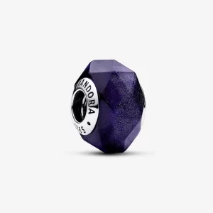 (image pour) Charme en verre de Murano bleu facetté Pandora - 792984C00