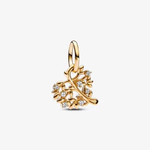 Charme Pandora Cœur Scintillant et Arbre Généalogique Suspendu - 752604C01 (image pour) Charme Pandora Cœur Scintillant et Arbre Généalogique Suspendu - 752604C01