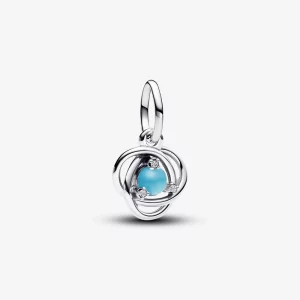 (image pour) Charme pendentif Cercle Éternité Bleu Turquoise Décembre Pandora - 793125C12