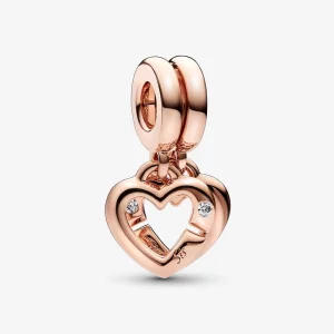 Charme Pendentif Cœurs de Sœurs Liés Séparables Pandora - 789538C01 (image pour) Charme Pendentif Cœurs de Sœurs Liés Séparables Pandora - 789538C01