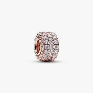 Charme Triple Rangée Éclat Pavé Pandora - 782820C01 (image pour) Charme Triple Rangée Éclat Pavé Pandora - 782820C01