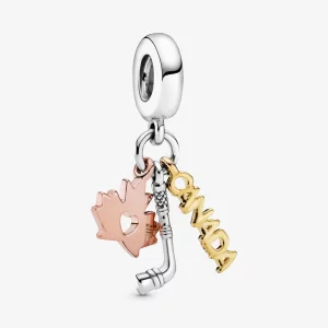 Pandora Canada, Charme à Pampille Feuille d'Érable et Crosse de Hockey - 798996C00 (image pour) Pandora Canada, Charme à Pampille Feuille d'Érable et Crosse de Hockey - 798996C00