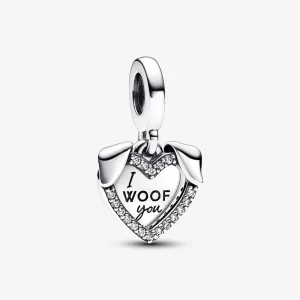Pandora Cœur et Chien Charme à Double Pendentif - 792647C01 (image pour) Pandora Cœur et Chien Charme à Double Pendentif - 792647C01