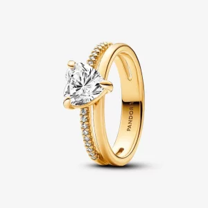 (image pour) Pandora Double Band Heart Ring - 163100C01