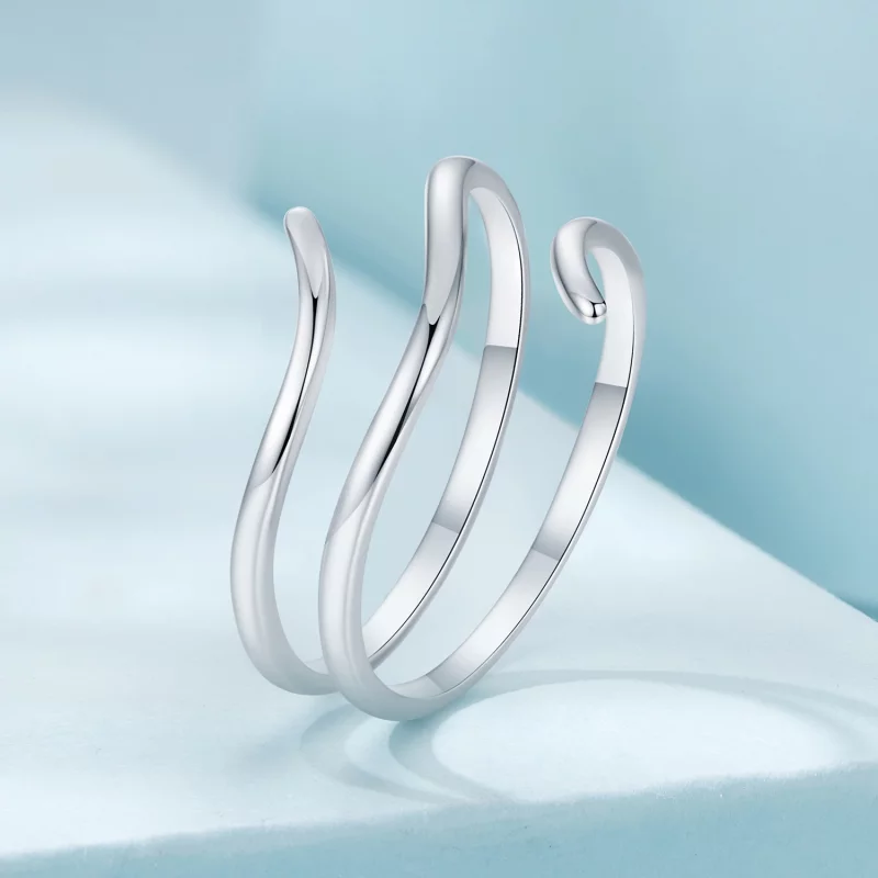 (image pour) Bague ouverte simple multicouche style PANDORA - SCR1040-E - Afficher 2