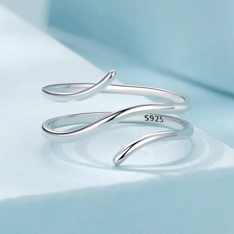 (image pour) Bague ouverte simple multicouche style PANDORA - SCR1040-E - Afficher 3