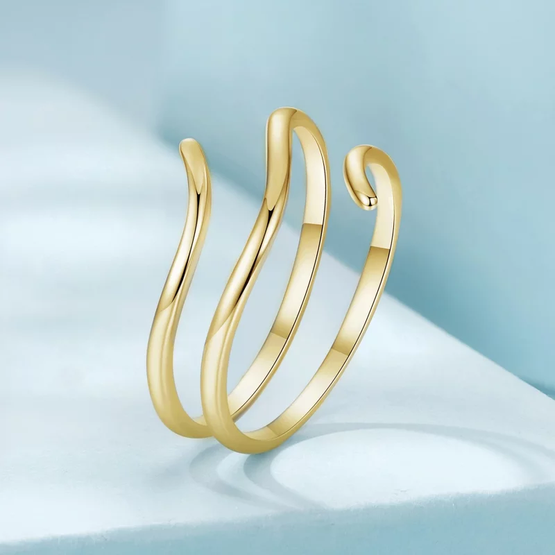 (image pour) Bague ouverte simple multicouche style PANDORA - SCR1040-E - Afficher 4