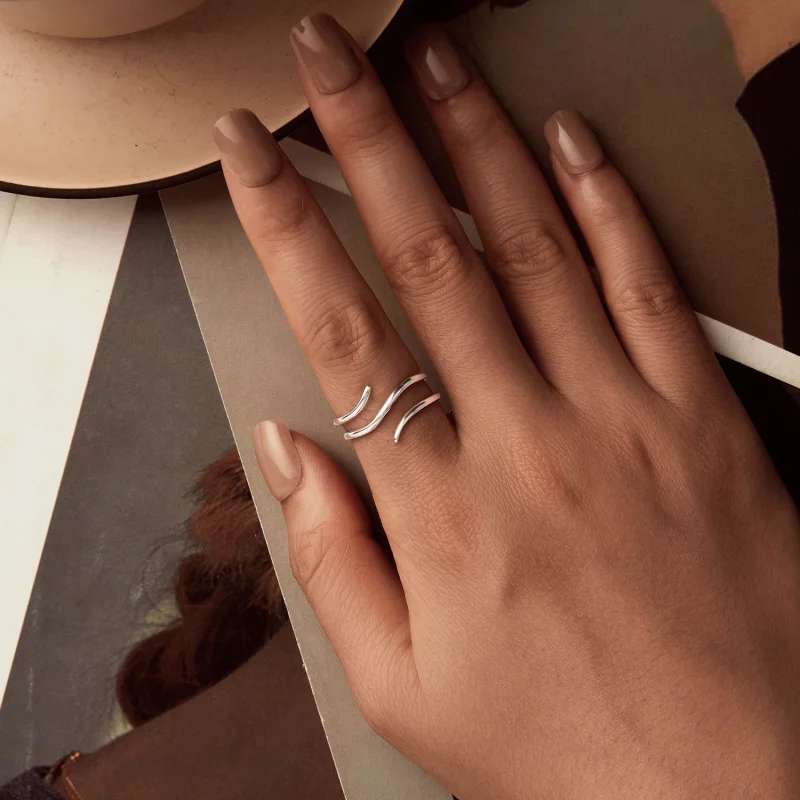 (image pour) Bague ouverte simple multicouche style PANDORA - SCR1040-E - Afficher 5