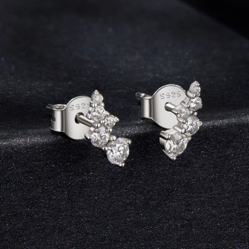 (image pour) Boucles d'oreilles à clous Moissanite en argent 925 Style Pandora avec certifica - Afficher 2