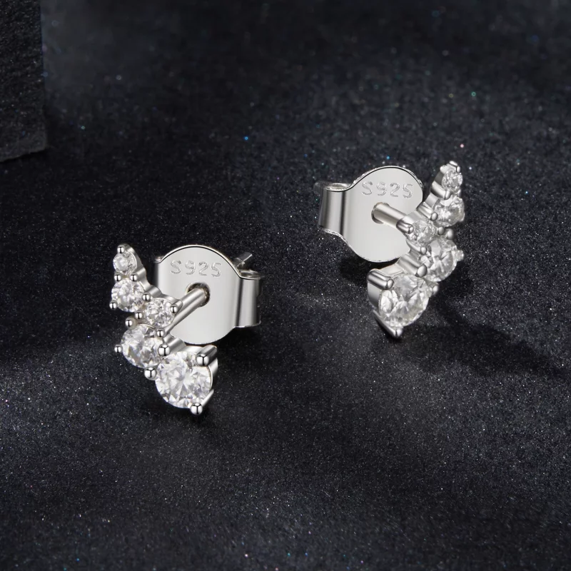 (image pour) Boucles d'oreilles à clous Moissanite en argent 925 Style Pandora avec certifica - Afficher 3