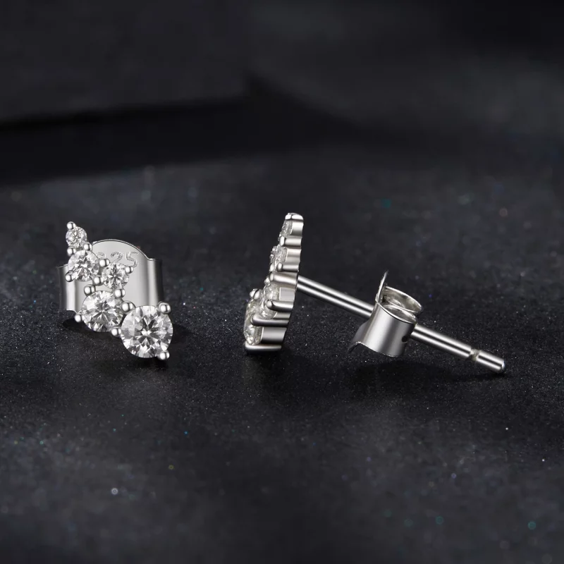(image pour) Boucles d'oreilles à clous Moissanite en argent 925 Style Pandora avec certifica - Afficher 4