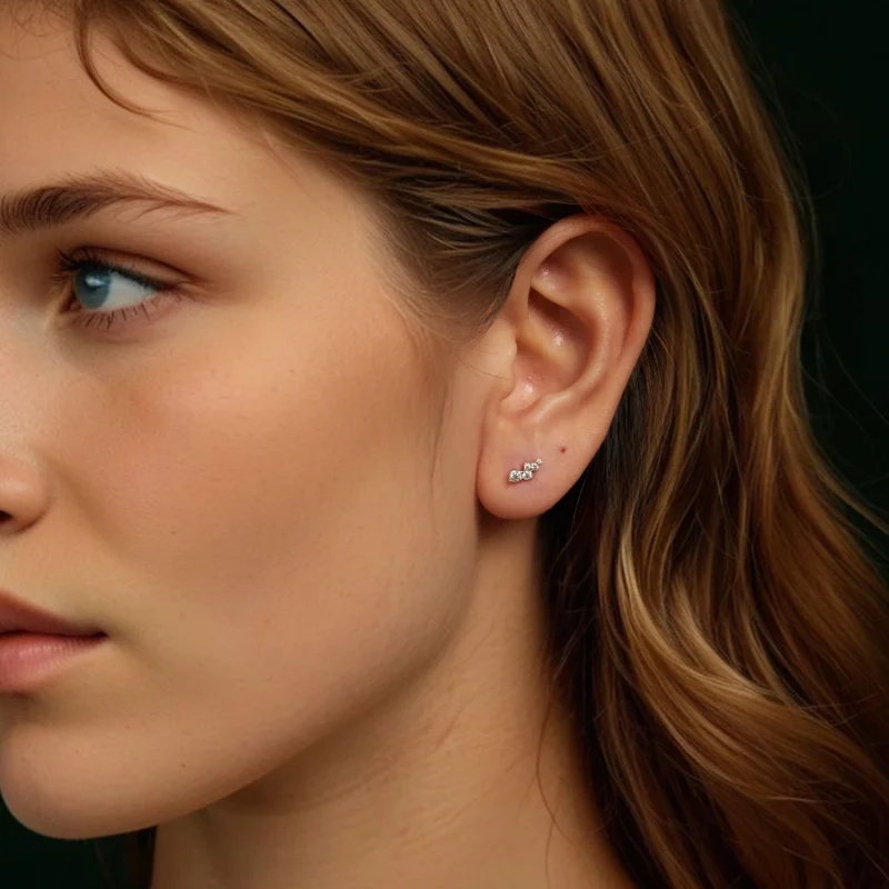 (image pour) Boucles d'oreilles à clous Moissanite en argent 925 Style Pandora avec certifica - Afficher 7