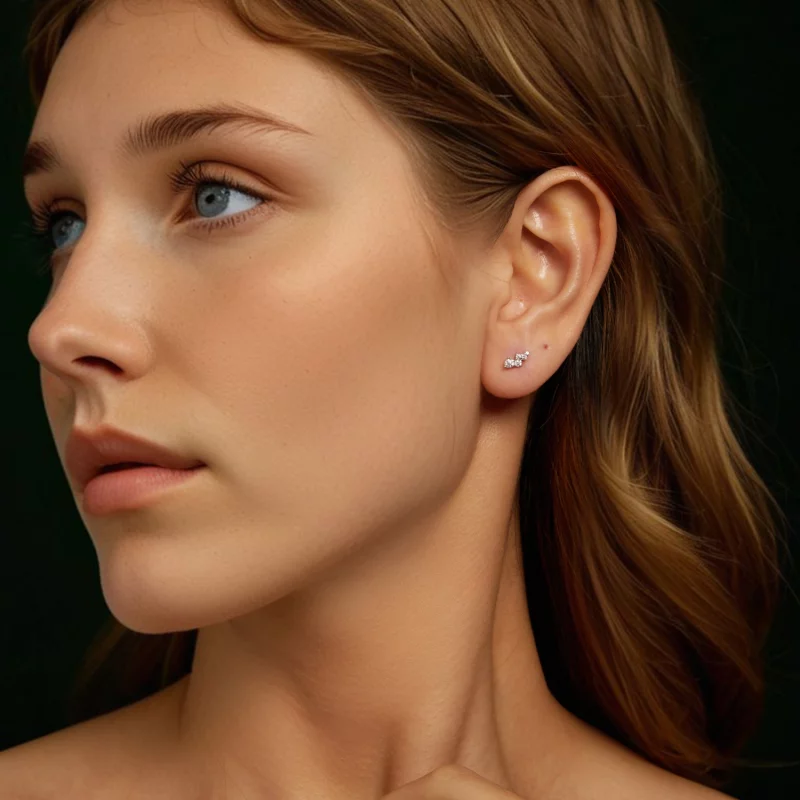 (image pour) Boucles d'oreilles à clous Moissanite en argent 925 Style Pandora avec certifica - Afficher 8