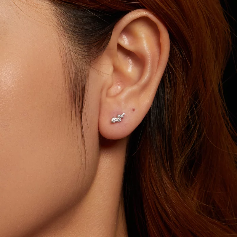 (image pour) Boucles d'oreilles à clous Moissanite en argent 925 Style Pandora avec certifica - Afficher 9