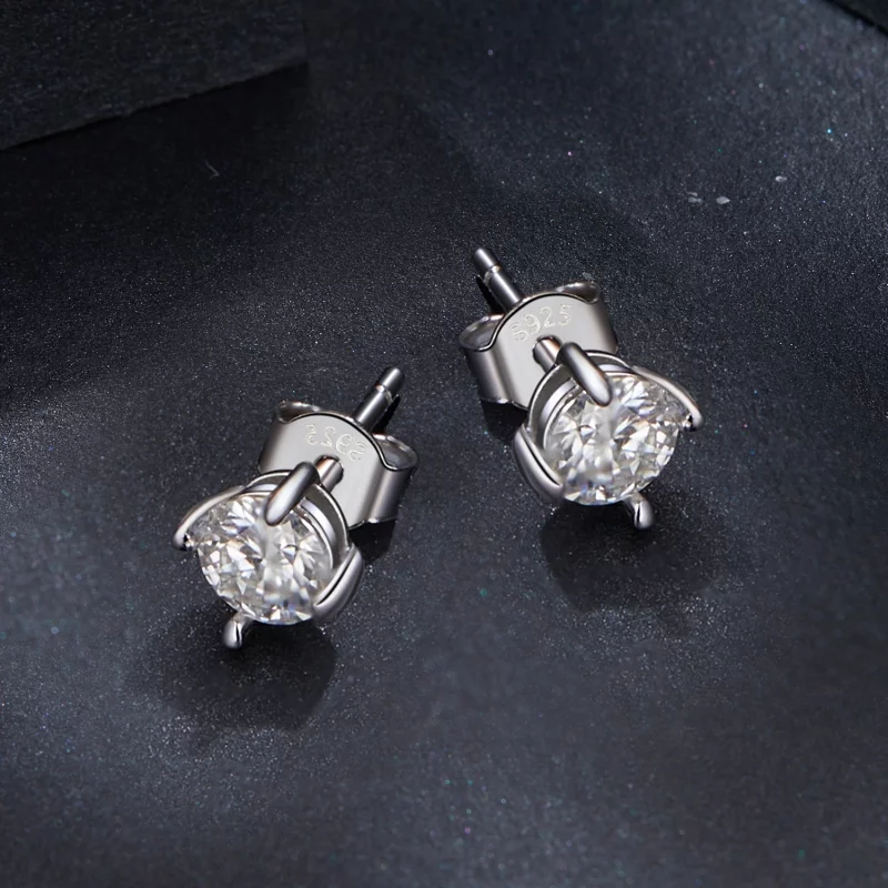 (image pour) Boucles d'oreilles PANDORA Style 0.5 ct Moissanite - MSE038-M - Afficher 3