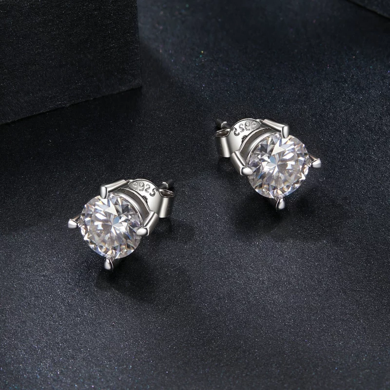 (image pour) Boucles d'oreilles PANDORA Style Moissanite 1 ct - MSE038-L - Afficher 3
