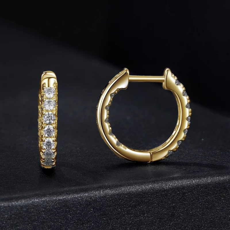 (image pour) Boucles d'oreilles scintillantes en Moissanite Style PANDORA (avec un certificat - Afficher 3