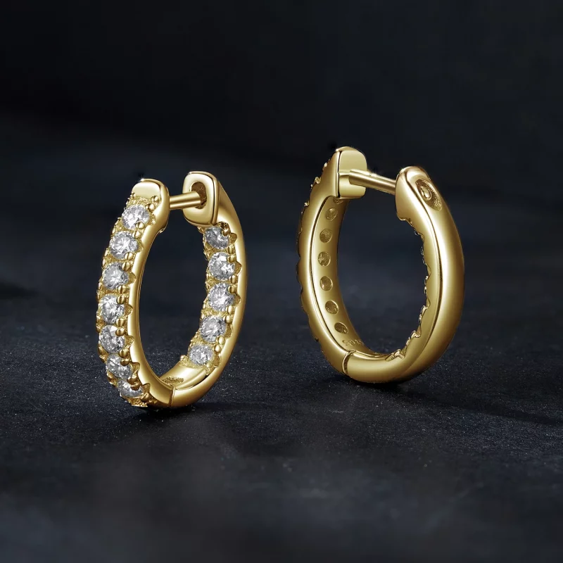 (image pour) Boucles d'oreilles scintillantes en Moissanite Style PANDORA (avec un certificat - Afficher 4