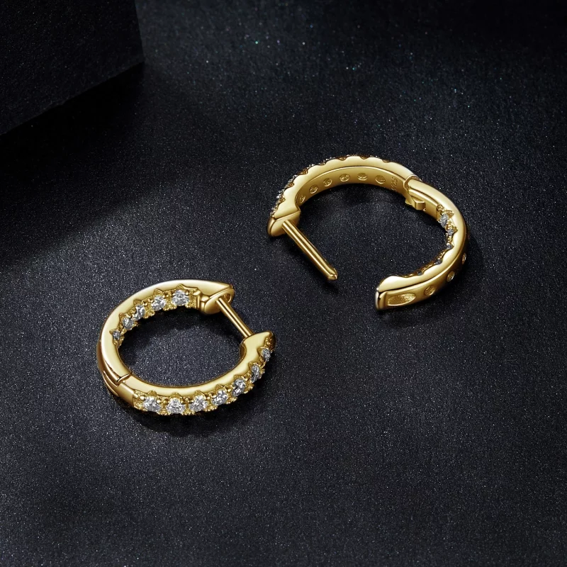 (image pour) Boucles d'oreilles scintillantes en Moissanite Style PANDORA (avec un certificat - Afficher 5