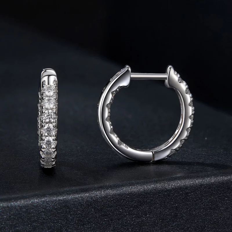 (image pour) Boucles d'oreilles scintillantes en Moissanite Style PANDORA (avec un certificat - Afficher 2