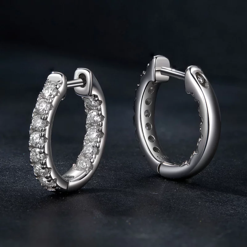 (image pour) Boucles d'oreilles scintillantes en Moissanite Style PANDORA (avec un certificat - Afficher 6