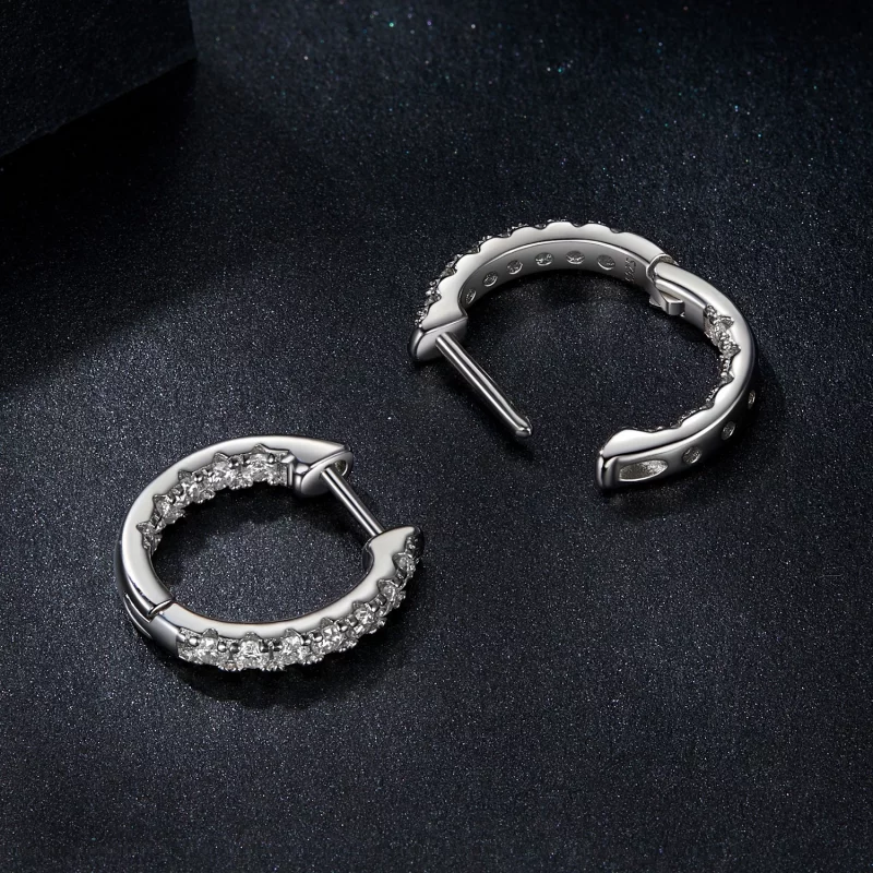 (image pour) Boucles d'oreilles scintillantes en Moissanite Style PANDORA (avec un certificat - Afficher 7
