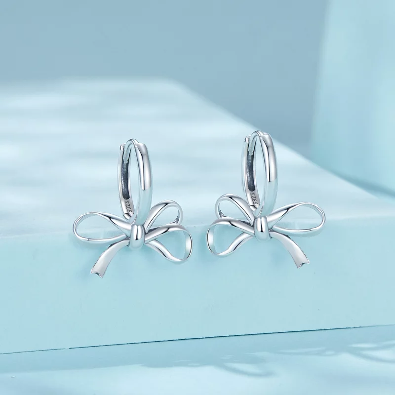 (image pour) Boucles d'oreilles style PANDORA en forme de nœud - SCE1752 - Afficher 2