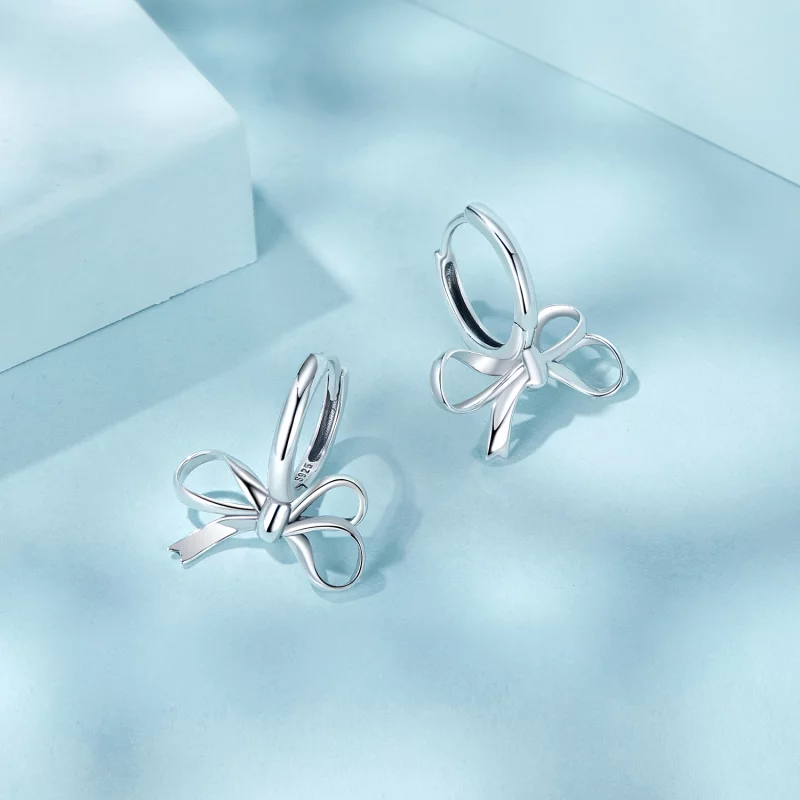 (image pour) Boucles d'oreilles style PANDORA en forme de nœud - SCE1752 - Afficher 5
