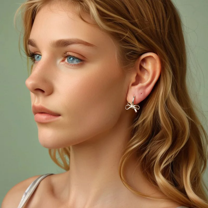 (image pour) Boucles d'oreilles style PANDORA en forme de nœud - SCE1752 - Afficher 12