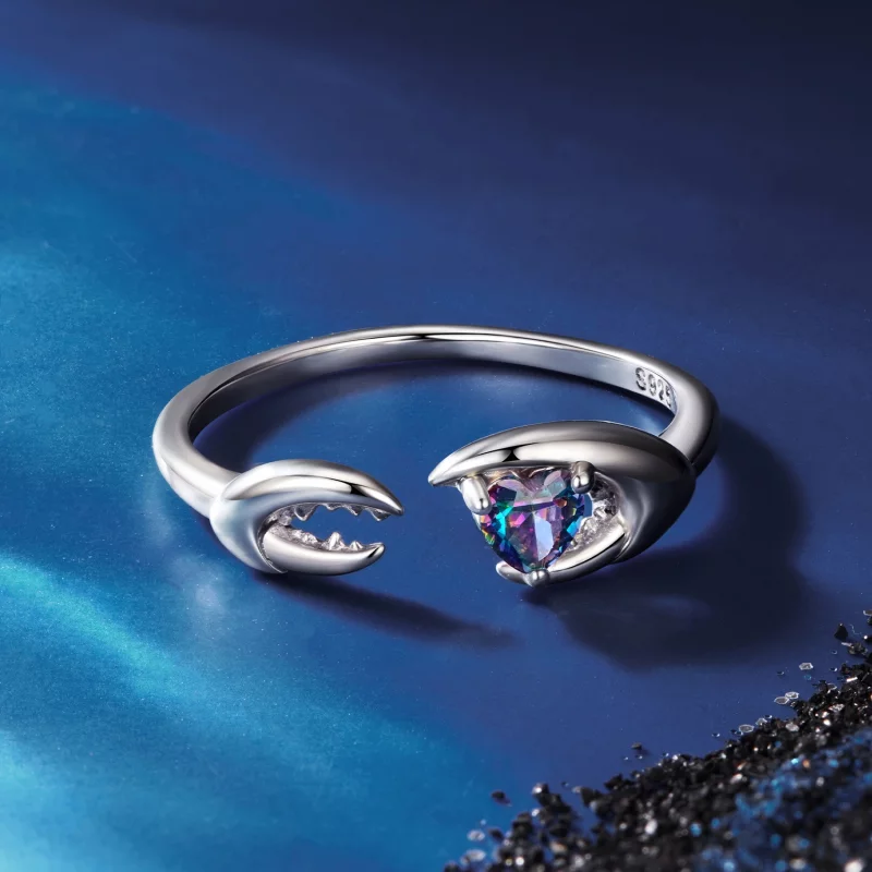 (image pour) Bague ouverte Cancer Pandora Style en argent 925 avec verre et oxydation - SCR11 - Afficher 3