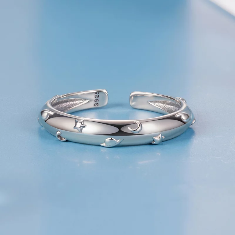 (image pour) Bague ouverte planète céleste Pandora en argent 925 oxydé - BSR692-E - Afficher 3