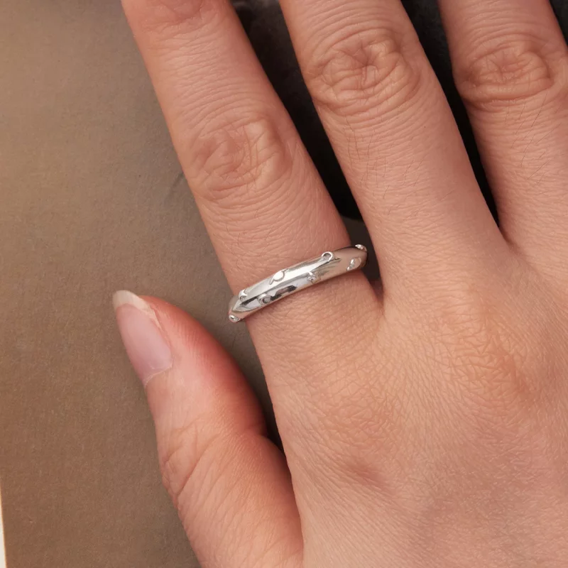 (image pour) Bague ouverte planète céleste Pandora en argent 925 oxydé - BSR692-E - Afficher 4