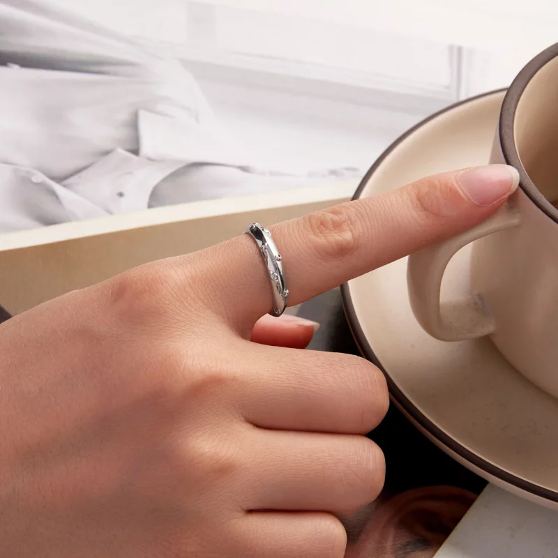 (image pour) Bague ouverte planète céleste Pandora en argent 925 oxydé - BSR692-E - Afficher 5