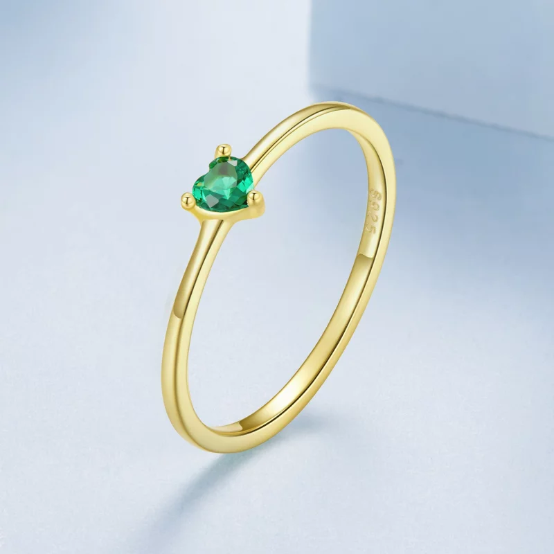 (image pour) Bague Cœur Émeraude en Argent 925 Pandora avec Zirconia et Placage Or - BSR676-B - Afficher 2