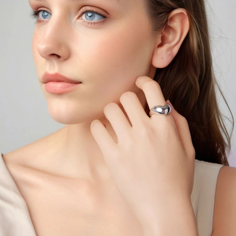 (image pour) Bague Cœur Ouverte Pandora Style en Argent 925 pour Femmes - Bijou d'Amour Oxydé - Afficher 8