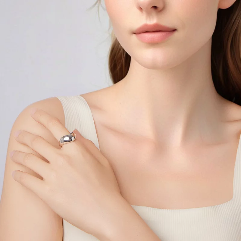 (image pour) Bague Cœur Ouverte Pandora Style en Argent 925 pour Femmes - Bijou d'Amour Oxydé - Afficher 10