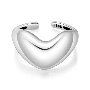 Bague Cœur Ouverte Pandora Style en Argent 925 pour Femmes - Bijou d'Amour Oxydé Cadeau - BSR679-E (image pour) Bague Cœur Ouverte Pandora Style en Argent 925 pour Femmes - Bijou d'Amour Oxydé Cadeau - BSR679-E