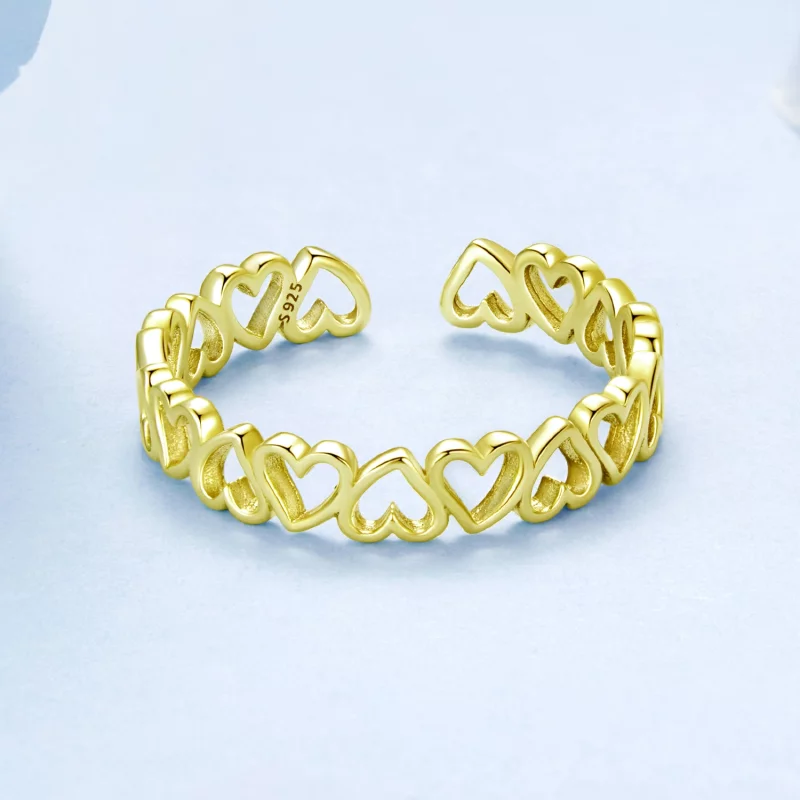(image pour) Bague Cœur Enchaîné Pandora en Argent 925 plaquée Platine et Or - BSR654-EB - Afficher 3
