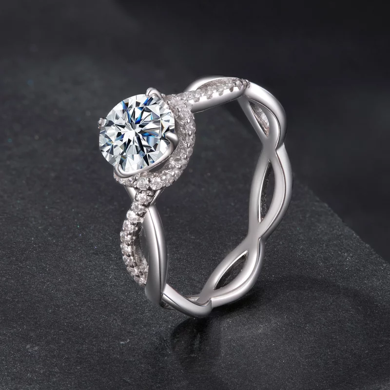 (image pour) Bague Infinity en Moissanite Style Pandora avec Certificat - MSR076 - Afficher 2