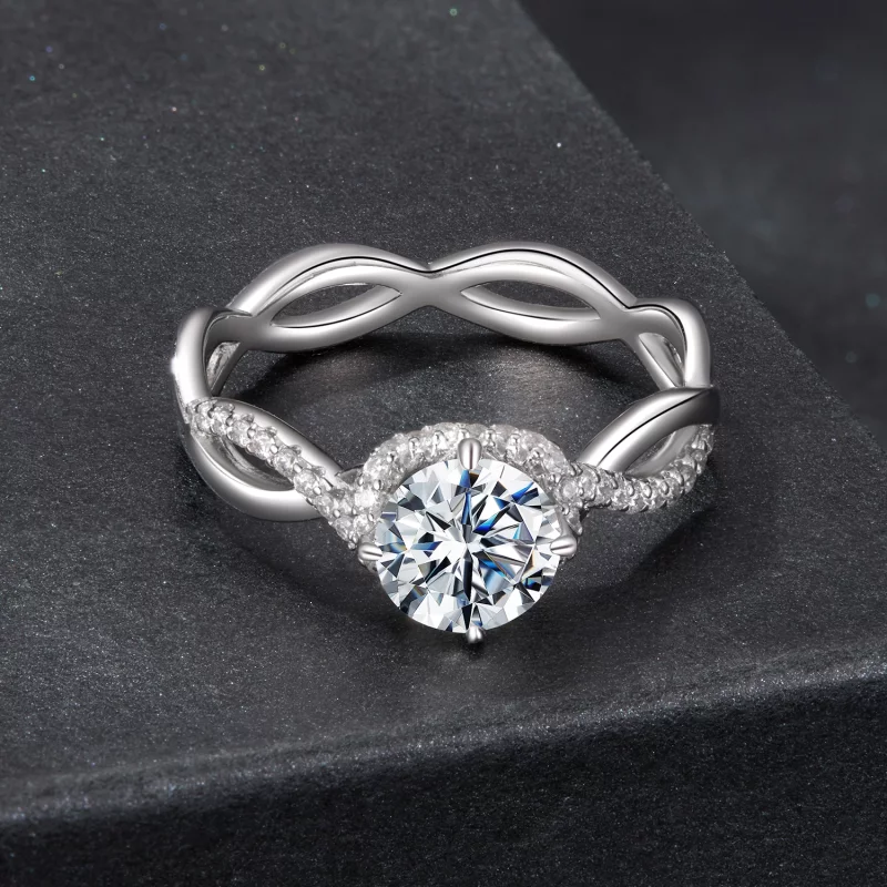(image pour) Bague Infinity en Moissanite Style Pandora avec Certificat - MSR076 - Afficher 5