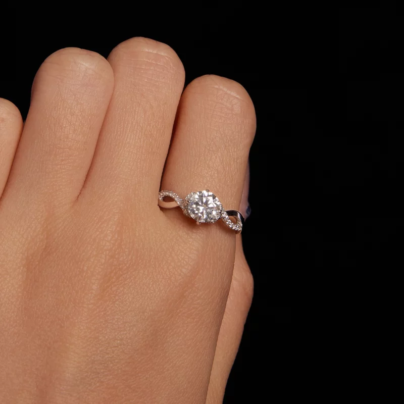 (image pour) Bague Infinity en Moissanite Style Pandora avec Certificat - MSR076 - Afficher 7