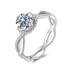 (image pour) Bague Infinity en Moissanite Style Pandora avec Certificat - MSR076