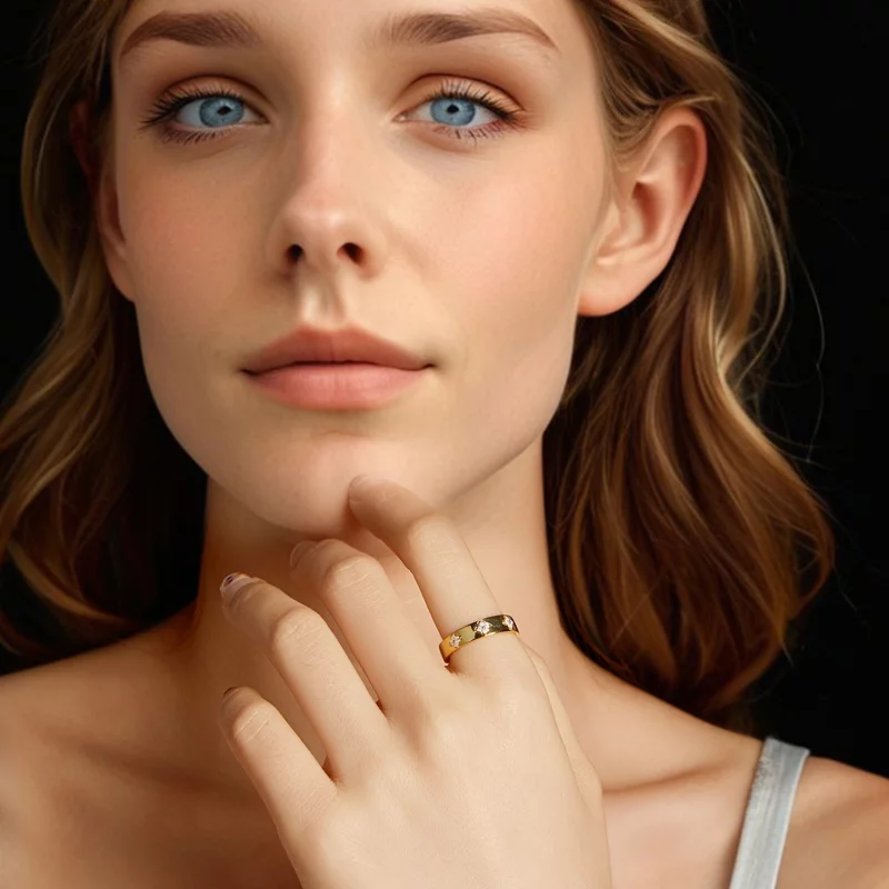 (image pour) Bague en Moissanite Trèfle à Quatre Feuilles Style Pandora en Argent 925 Plaquée - Afficher 4